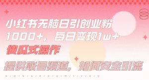 小红书无脑每日引流创业粉500+,小白每天只花半小时,躺赚长尾收益【揭秘】-聚富社