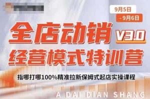 全店动销经营模式特训营,指哪打哪100%精准拉新保姆式起店实操课程-聚富社