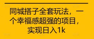 同城搭子全套玩法,一个幸福感超强的项目,实现日入1k【揭秘】-聚富社