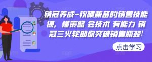 销冠养成-软硬兼备的销售技能课,懂策略 会技术 有能力 销冠三火轮助你突破销售瓶颈!-聚富社