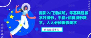 摄影入门速成班,零基础轻松学好摄影,手机+相机摄影教学,人人必修摄影美学-聚富社