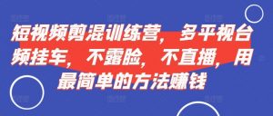 短视频剪混训练营,多平视台频挂车,不露脸,不直播,用最简单的方法赚钱-聚富社