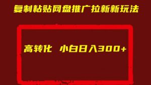 复制粘贴网盘推广拉新新玩法高转化小白日入300+【揭秘】-聚富社