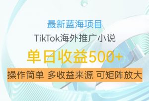 最新蓝海项目,利用tiktok海外推广小说赚钱佣金,简单易学,日入500+,可矩阵放大【揭秘】-聚富社