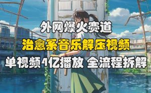 外网爆火赛道,治愈系音乐解压视频,单视频最高4亿播放 ,全流程拆解【揭秘】-聚富社