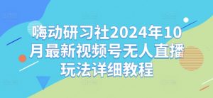 嗨动研习社2024年10月最新视频号无人直播玩法详细教程-聚富社
