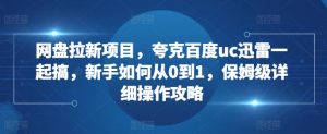 网盘拉新项目,夸克百度uc迅雷一起搞,新手如何从0到1,保姆级详细操作攻略-聚富社
