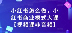 小红书怎么做,小红书商业模式大课【视频课非音频】-聚富社