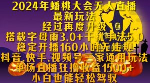2024年蟠桃大会无人直播最新玩法,稳定开播160小时无违规,抖音、快手、视频号三家通用玩法【揭秘】-聚富社