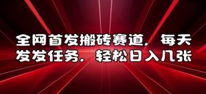 全网首发搬砖赛道,每天发发任务,轻松日入几张【揭秘】-聚富社