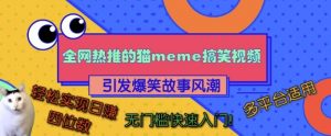 全网热推的猫咪搞笑视频,引发爆笑故事风潮,多平台适用,轻松实现日入四位数,无门槛快速入门!-聚富社