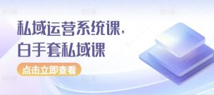 私域运营系统课,白手套私域课-聚富社