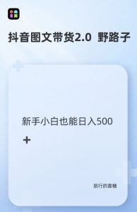 抖音图文带货野路子2.0玩法,暴力起号,单日收益多张,小白也可轻松上手【揭秘】-聚富社