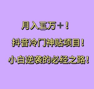 抖音冷门神贴项目,小白逆袭的必经之路,月入过W【揭秘】-聚富社