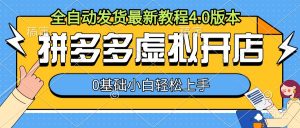 拼多多虚拟开店,全自动发货最新教程4.0版本,0基础小自轻松上手-聚富社