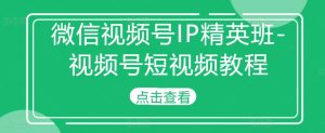 微信视频号IP精英班-视频号短视频教程-聚富社