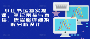 小红书运营实操课,笔记带货与直播,流程超详细拆解分析设计-聚富社