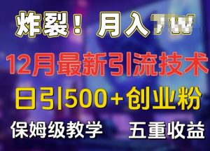 炸裂!揭秘12月最新日引流500+精准创业粉,多重收益保姆级教学-聚富社