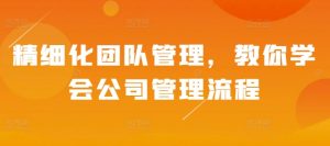 精细化团队管理,教你学会公司管理流程-聚富社