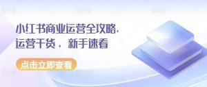 小红书商业运营全攻略,运营干货 ,新手速看-聚富社