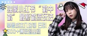最新小红书截流玩法 独家截中截 单号成本几块钱 日引500+CY粉JZ粉-聚富社