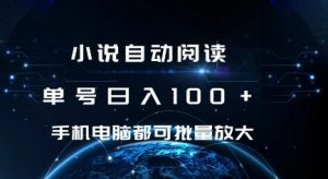 小说自动阅读 单号日入100+ 手机电脑都可 批量放大操作【揭秘】-聚富社