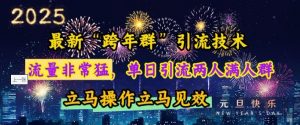 最新“跨年群”引流,流量非常猛,单日引流两人满人群,立马操作立马见效【揭秘】-聚富社