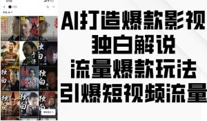 AI打造爆款影视独白解说,流量爆款玩法,引爆短视频流量-聚富社