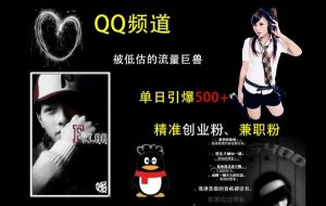 QQ频道:被低估的流量巨兽,单日引爆500+精准创业粉、兼职粉的引流秘籍-聚富社