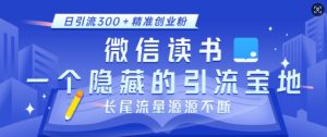 微信读书,一个隐藏的引流宝地,不为人知的小众打法,日引流300+精准创业粉,长尾流量源源不断-聚富社