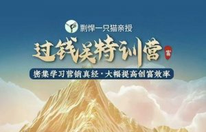 剽悍一只猫-过钱关特训营,学习营销真经 大幅度提高创富效率-聚富社
