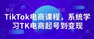 TikTok电商课程,系统学习TK电商起号到变现-聚富社