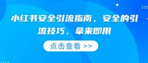 小红书安全引流指南,安全的引流技巧,拿来即用-聚富社