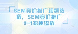 SEM竞价推广视频教程,SEM竞价推广0-1搭建流程-聚富社