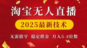 淘宝无人直播2025最新技术 无需值守,稳定捞金,月入5位数【揭秘】-聚富社