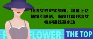 顶流女性IP实战班,流量上亿情绪引爆法,深度打磨顶流女性IP硬核基本功-聚富社