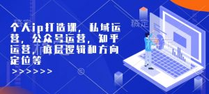 个人ip打造课,私域运营,公众号运营,知乎运营,底层逻辑和方向定位等-聚富社