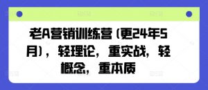 老A营销训练营(更25年1月),轻理论,重实战,轻概念,重本质-聚富社
