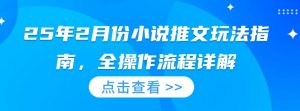 25年2月份小说推文玩法指南,全操作流程详解-聚富社