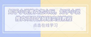 知乎小说推文怎么玩,知乎小说推文项目保姆级实战教程-聚富社
