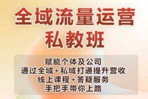 全域流量运营操盘课,赋能个体及公司通过全域+私域打通提升营收-聚富社