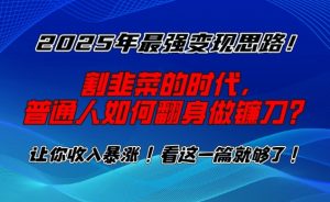 2025年最强变现思路,割韭菜的时代, 普通人如何翻身做镰刀?【揭秘】-聚富社