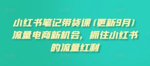 小红书笔记带货课(更新25年2月)流量电商新机会,抓住小红书的流量红利-聚富社