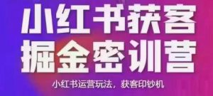 小红书获客掘金线下课,录音+ppt照片,小红书运营玩法,获客印钞机-聚富社
