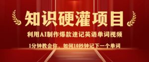 知识硬灌,10秒钟让你记住一个单词,3分钟一个视频,日入多张不是梦-聚富社