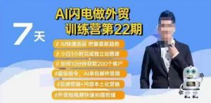 AI闪电做外贸训练营第22期:Al快速选品+小白1小时完成独立站搭建+10分钟获取200个客户等-聚富社