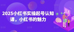 2025小红书实操起号认知课,小红书的魅力-聚富社
