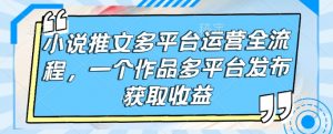 小说推文多平台运营全流程,一个作品多平台发布获取收益-聚富社