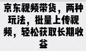 京东视频带货,两种玩法,批量上传视频,轻松获取长期收益-聚富社
