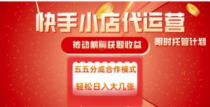 快手小店代运营,被动躺Z收益,收益五五分,单日稳定变现五张【揭秘】-聚富社